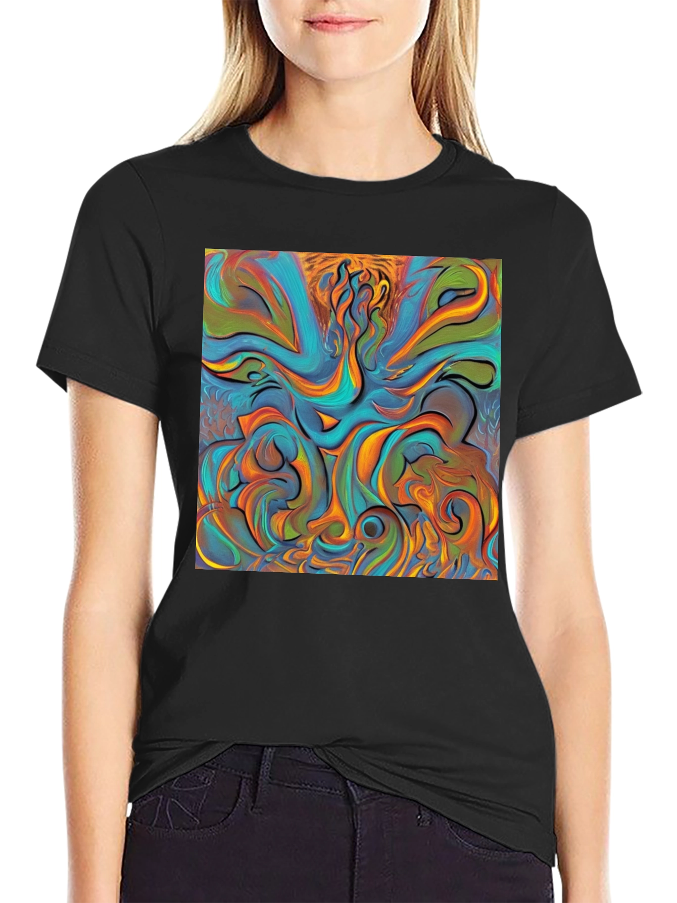 Abstract Art Graphic Tee - Unique Colorful Design