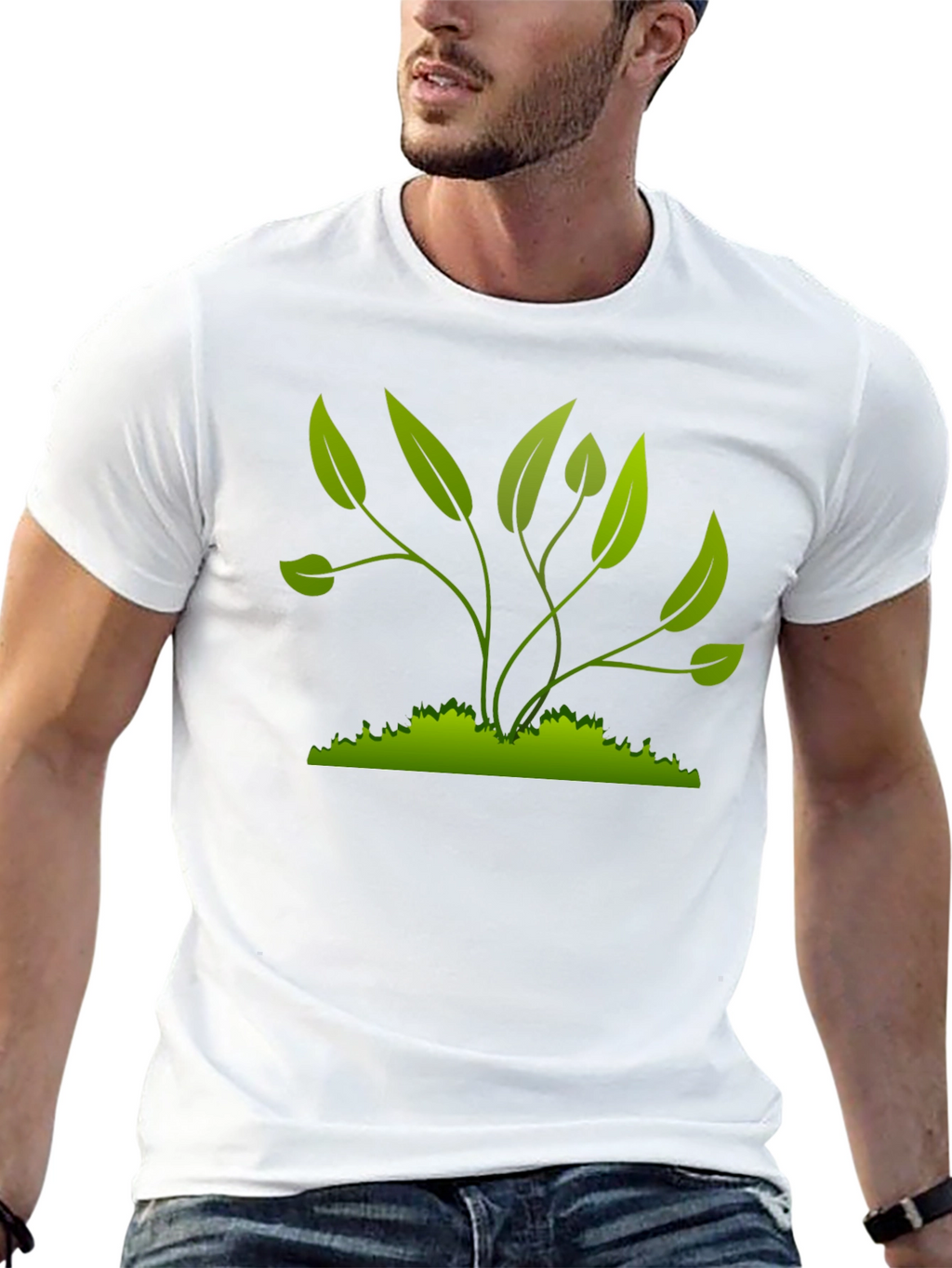 Green Plant Graphic T-Shirt - Nature Inspired Style
