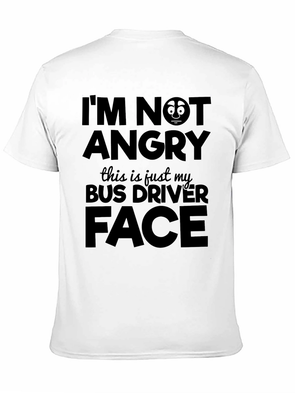 Funny Bus Driver Face T-Shirt - Black