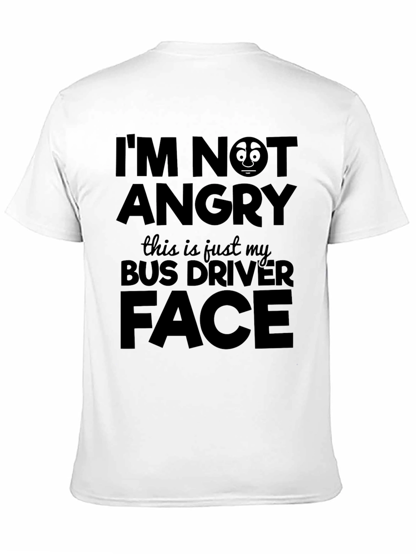Funny Bus Driver Face T-Shirt - Black