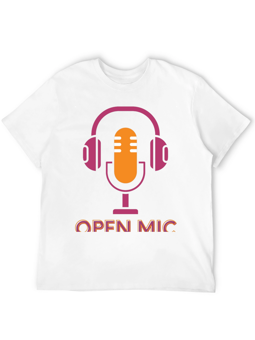 Open Mic T-Shirt - Podcast Microphone Headphone Graphic Tee