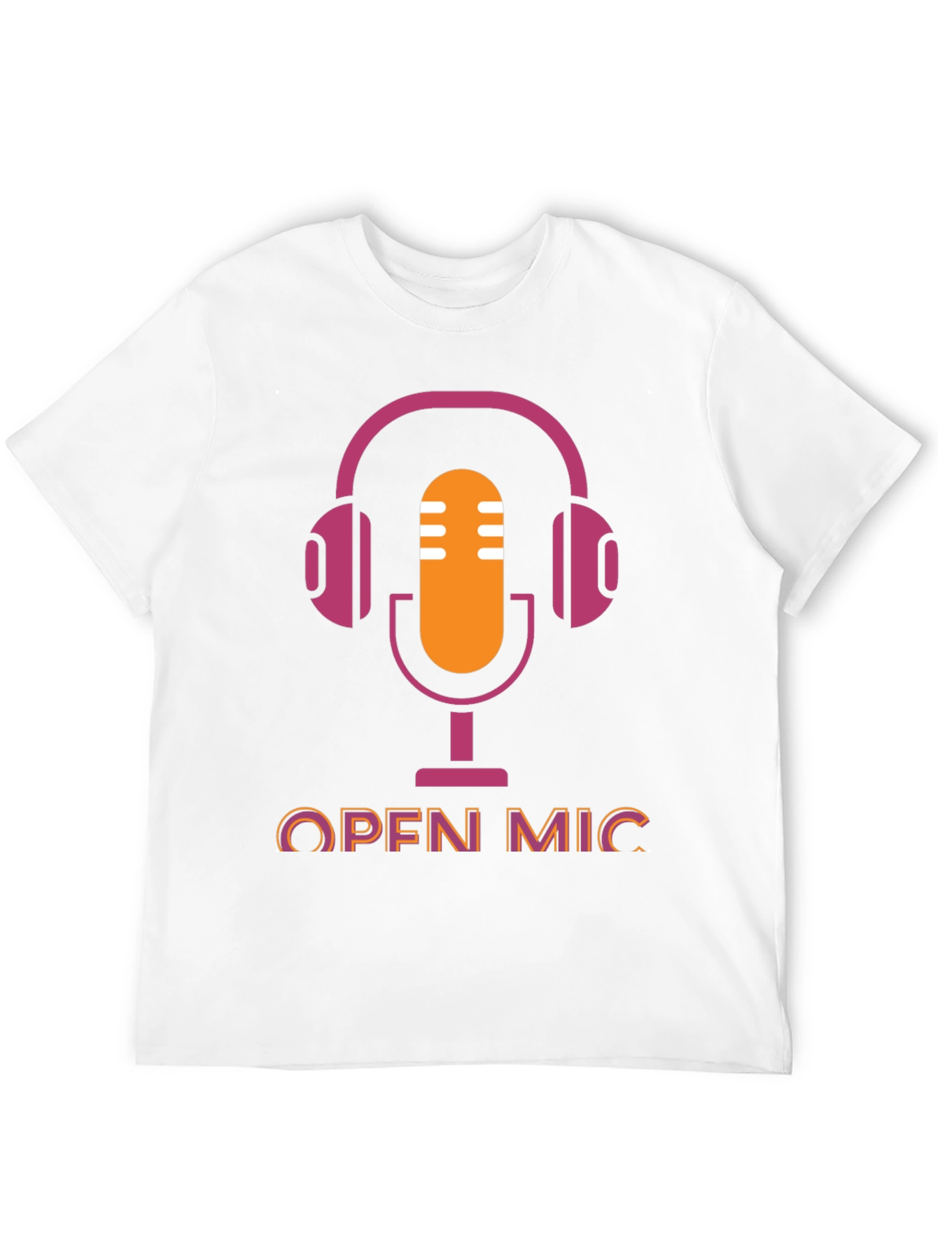 Open Mic T-Shirt - Podcast Microphone Headphone Graphic Tee