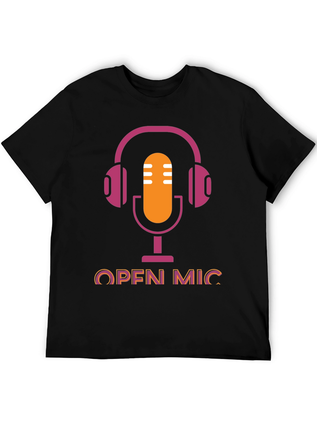 Open Mic T-Shirt - Podcast Microphone Headphone Graphic Tee