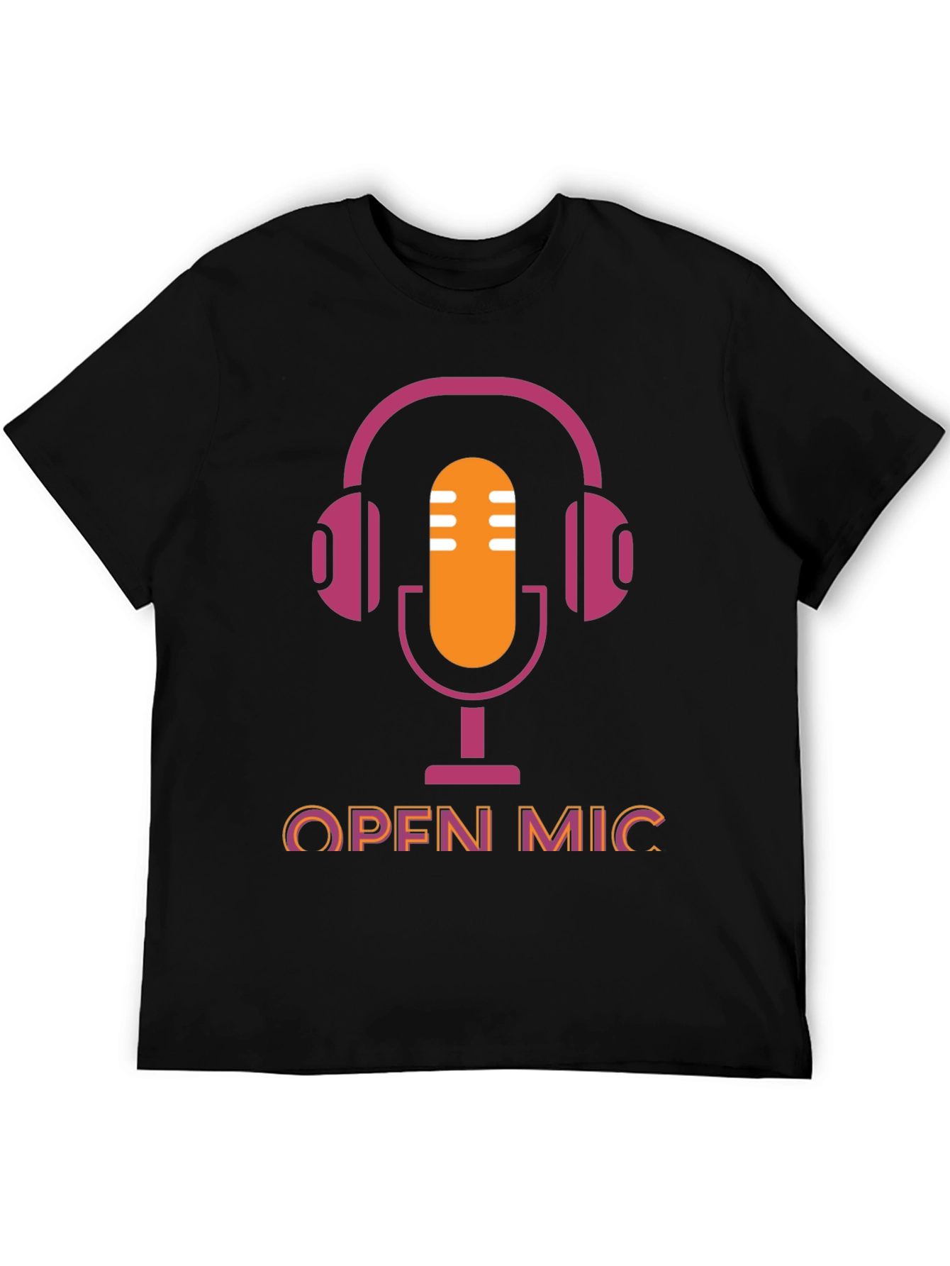 Open Mic T-Shirt - Podcast Microphone Headphone Graphic Tee