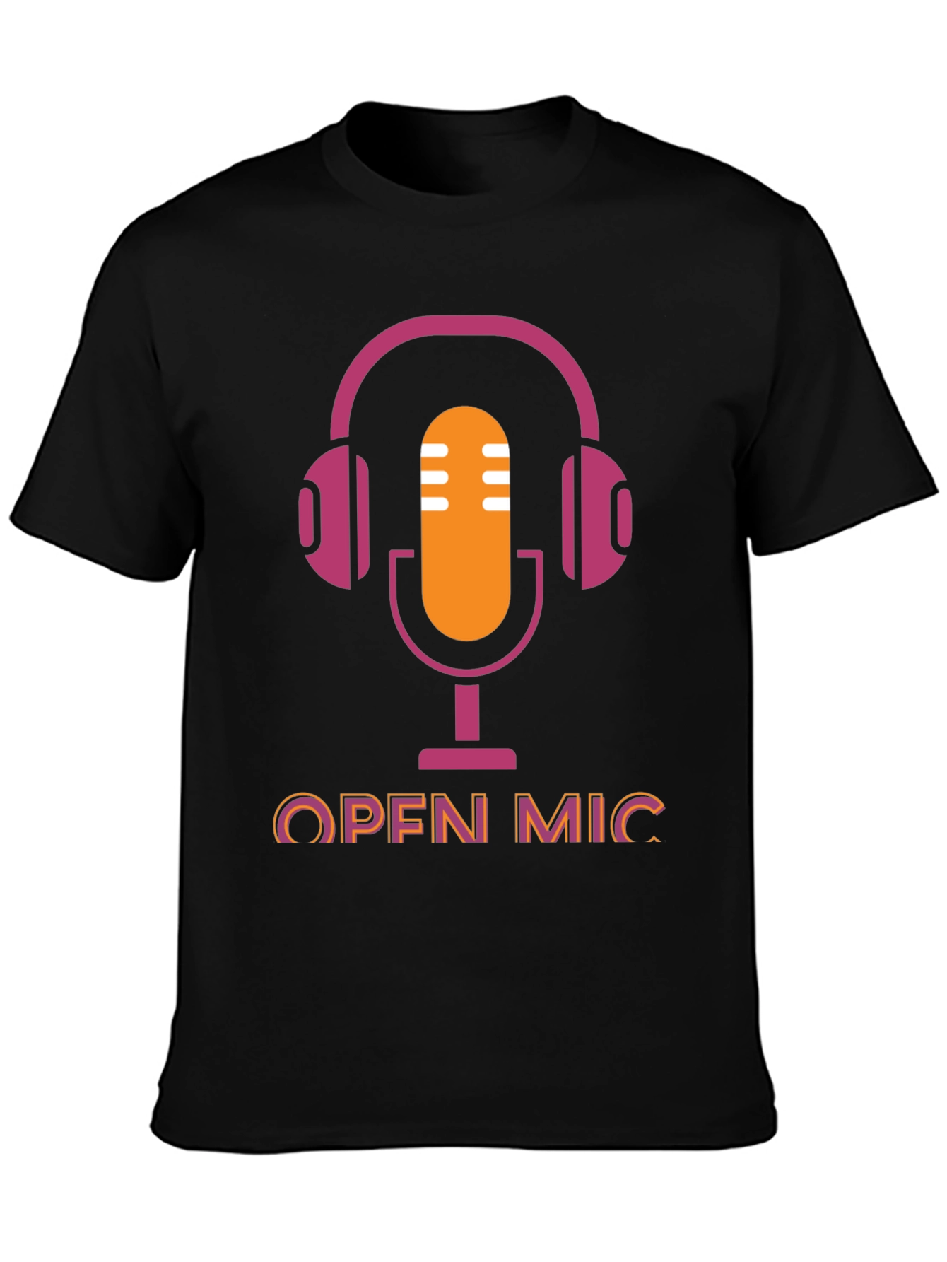 Open Mic T-Shirt - Podcast Microphone Headphone Graphic Tee