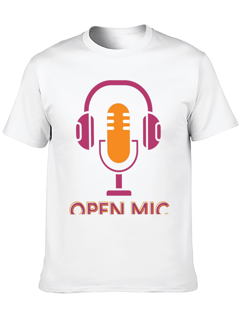 Open Mic T-Shirt - Podcast Microphone Headphone Graphic Tee