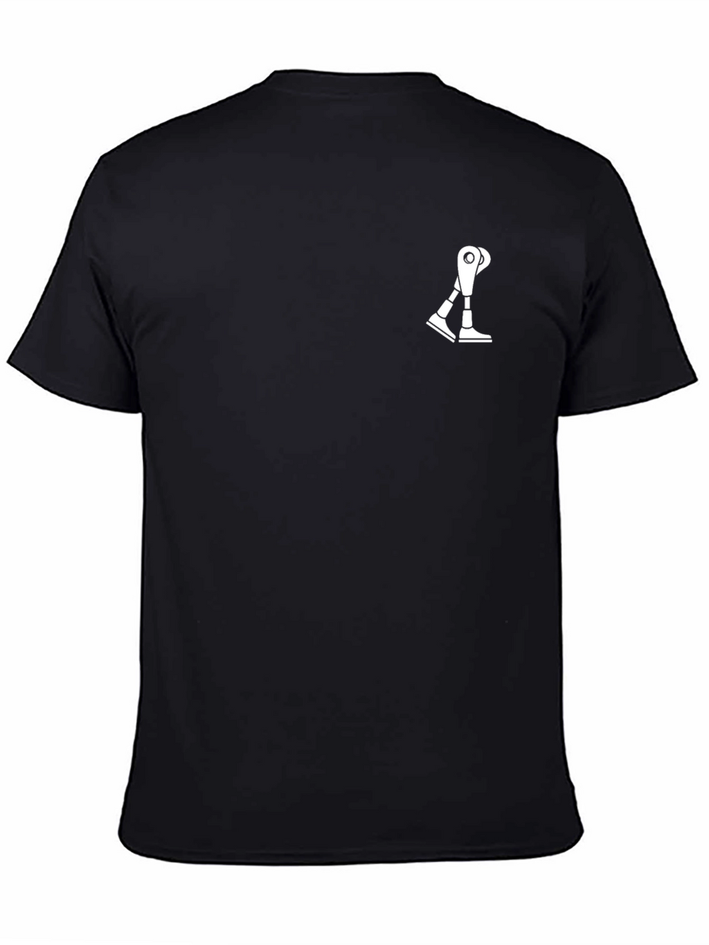 Modern Black Tee with Robotic Leg Graphic