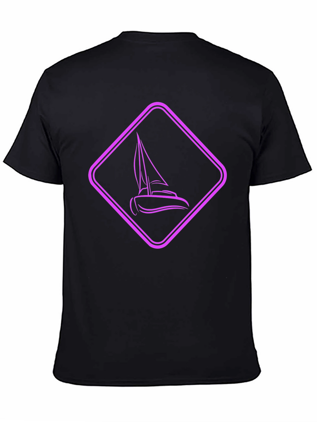 Sailboat Graphic Tee - Modern Black Shirt
