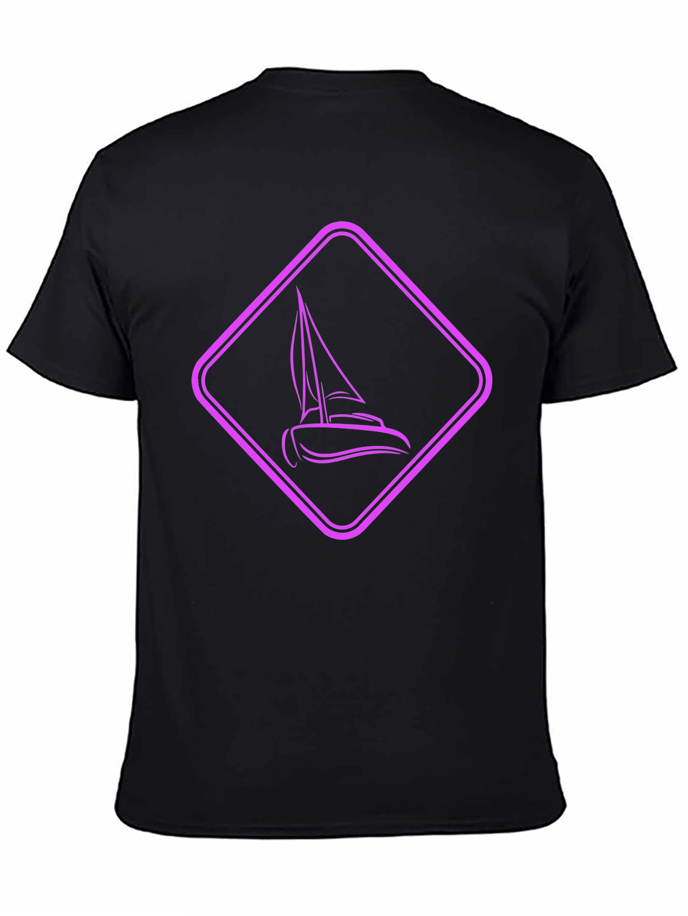 Sailboat Graphic Tee - Modern Black Shirt