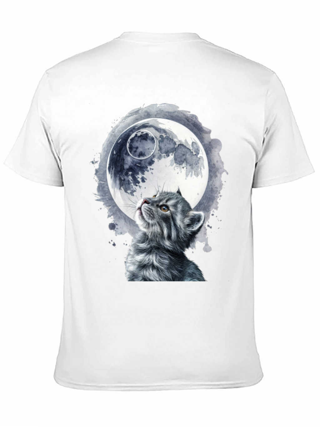 Cat & Moon Graphic T-Shirt - Unique Black Tee