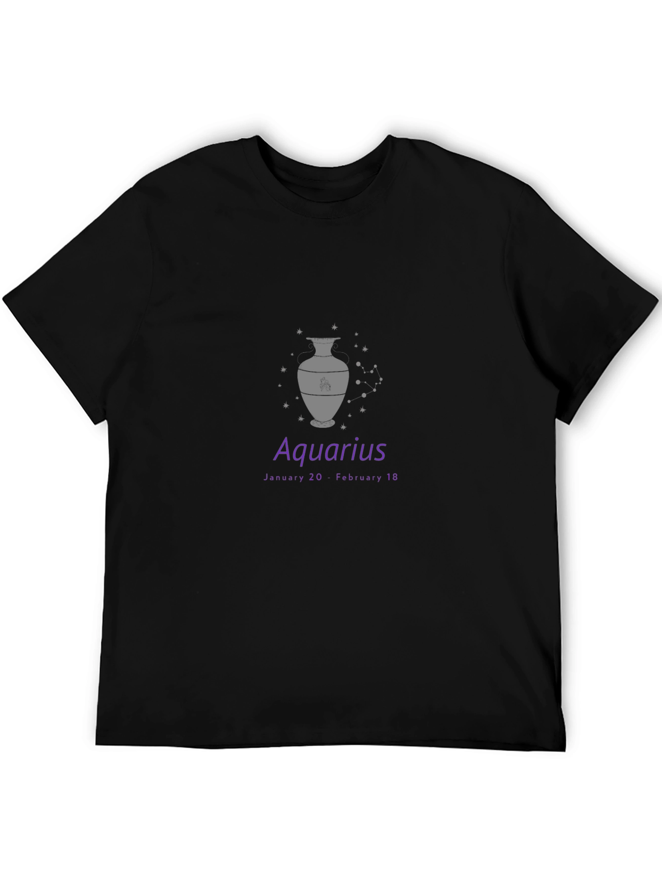 Aquarius Zodiac Black T-Shirt
