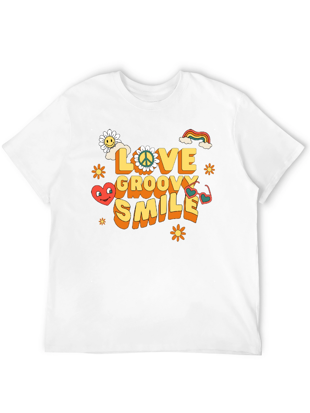 Groovy Love Smile Black T-Shirt