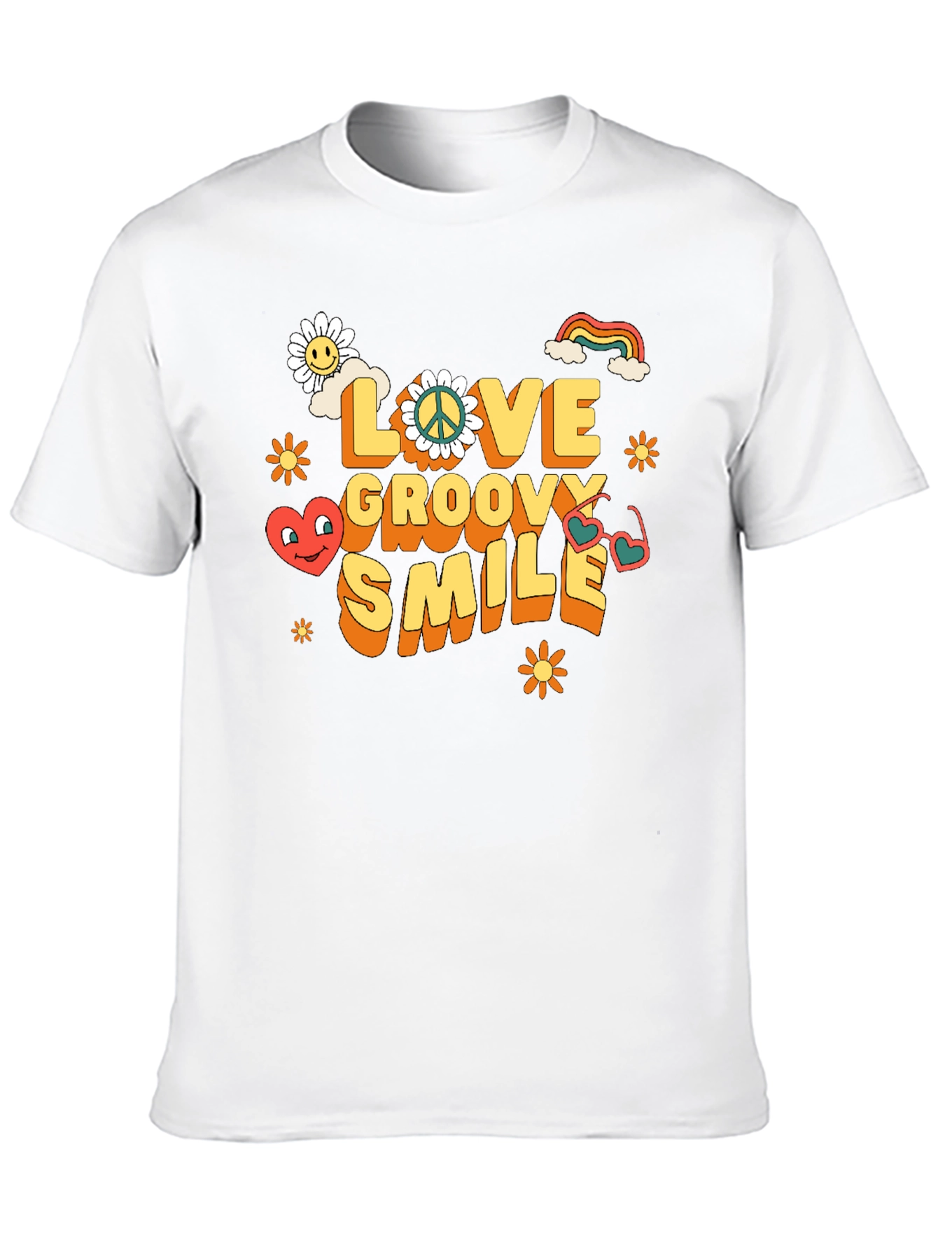 Groovy Love Smile Black T-Shirt