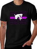High Jump Graphic T-Shirt - Black Cotton Tee