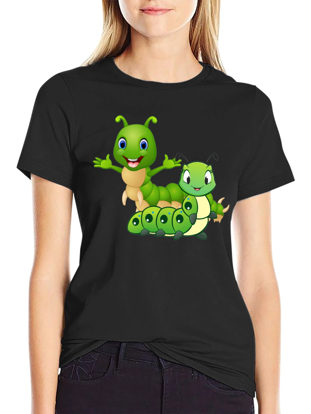 Cartoon Caterpillar Graphic T-Shirt