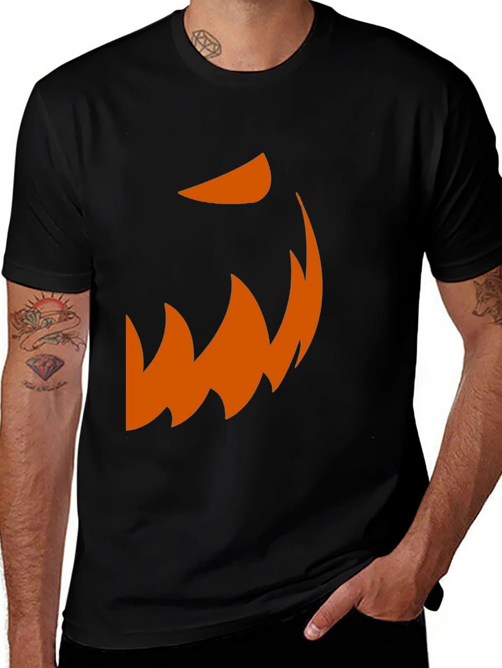 Jack-o-Lantern Face Graphic Tee - Halloween