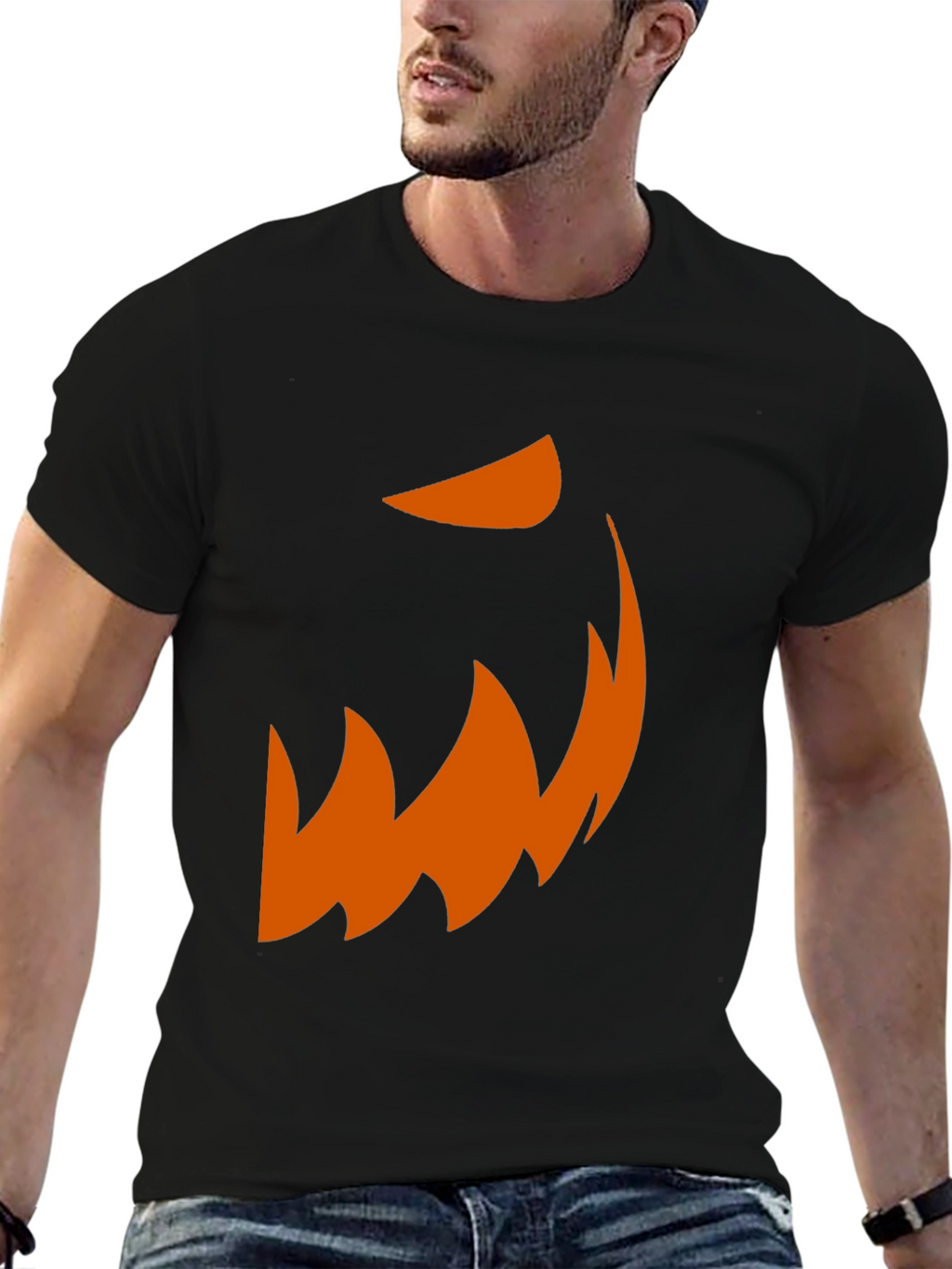 Jack-o-Lantern Face Graphic Tee - Halloween