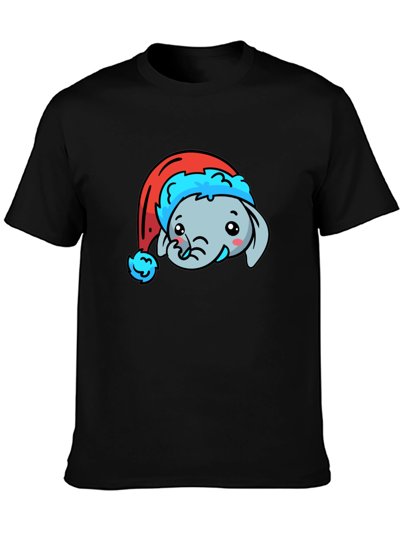 Elephant Santa Hat Graphic Tee