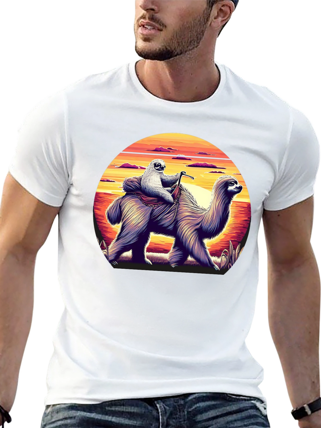 Sloth Riding Llama Graphic Tee