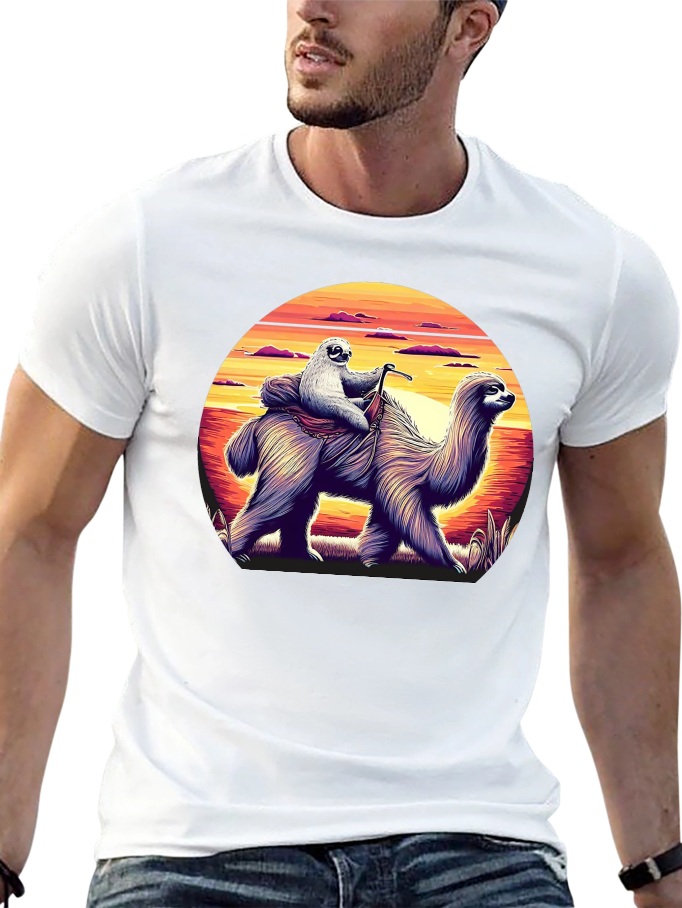 Sloth Riding Llama Graphic Tee