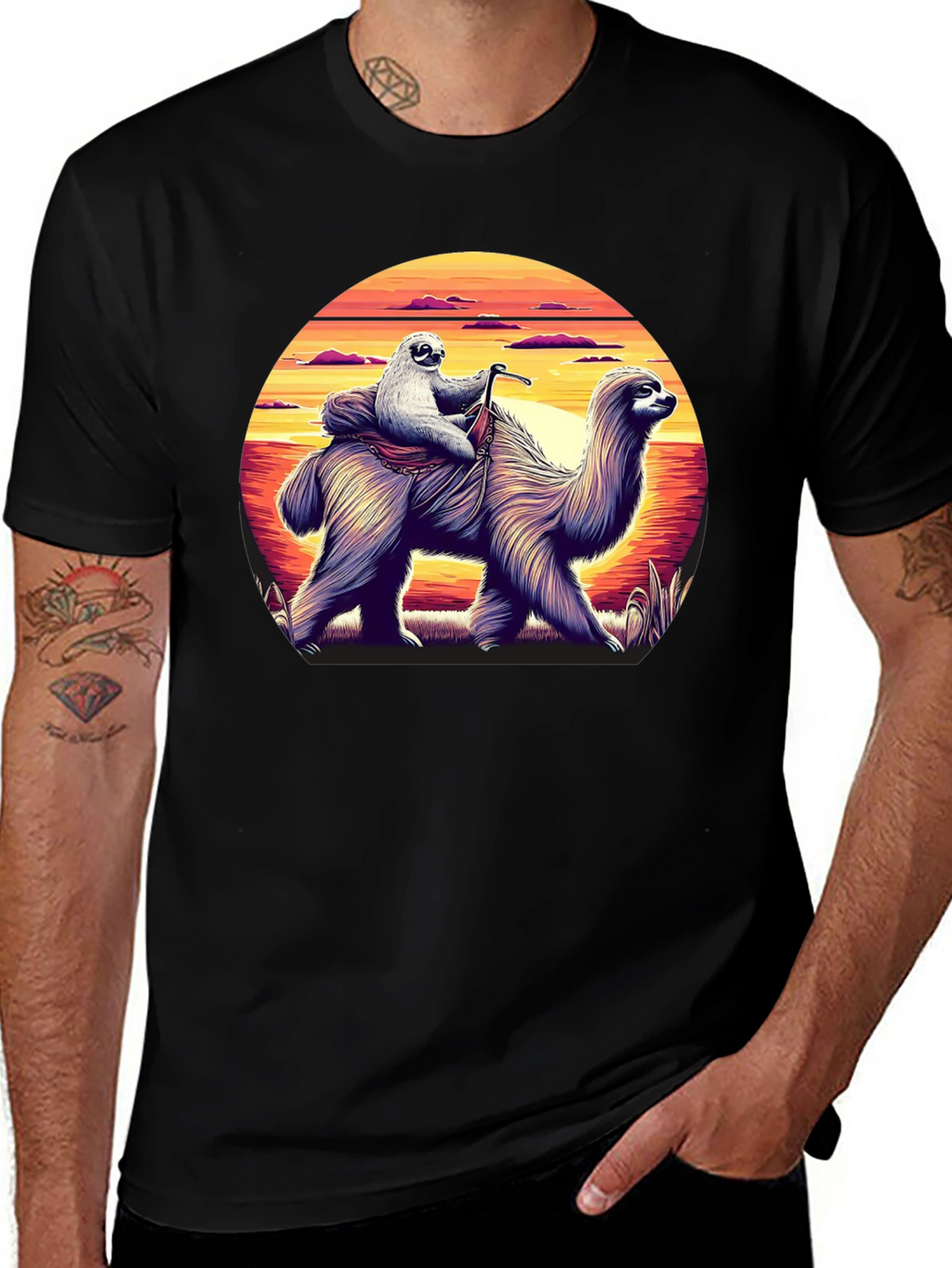 Sloth Riding Llama Graphic Tee