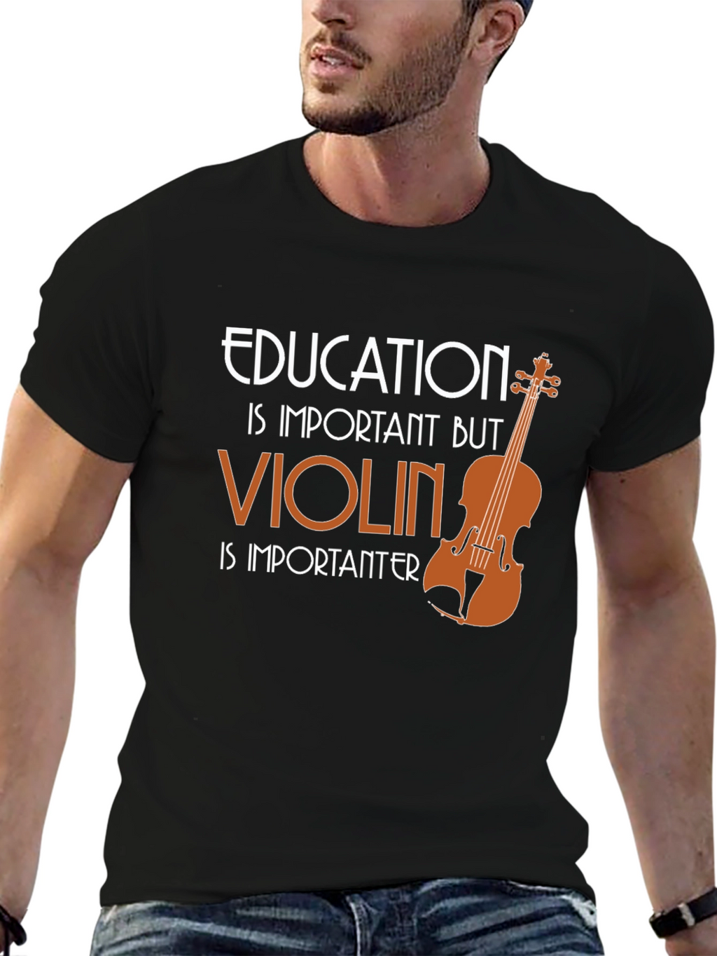 Education vs Violin T-Shirt - Musicians Tee