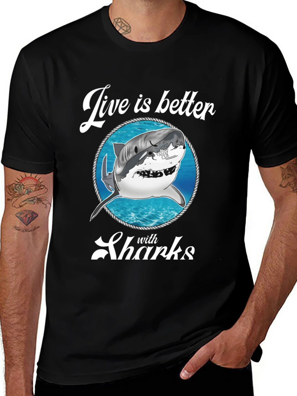 Live is Better with Sharks Graphic Tee