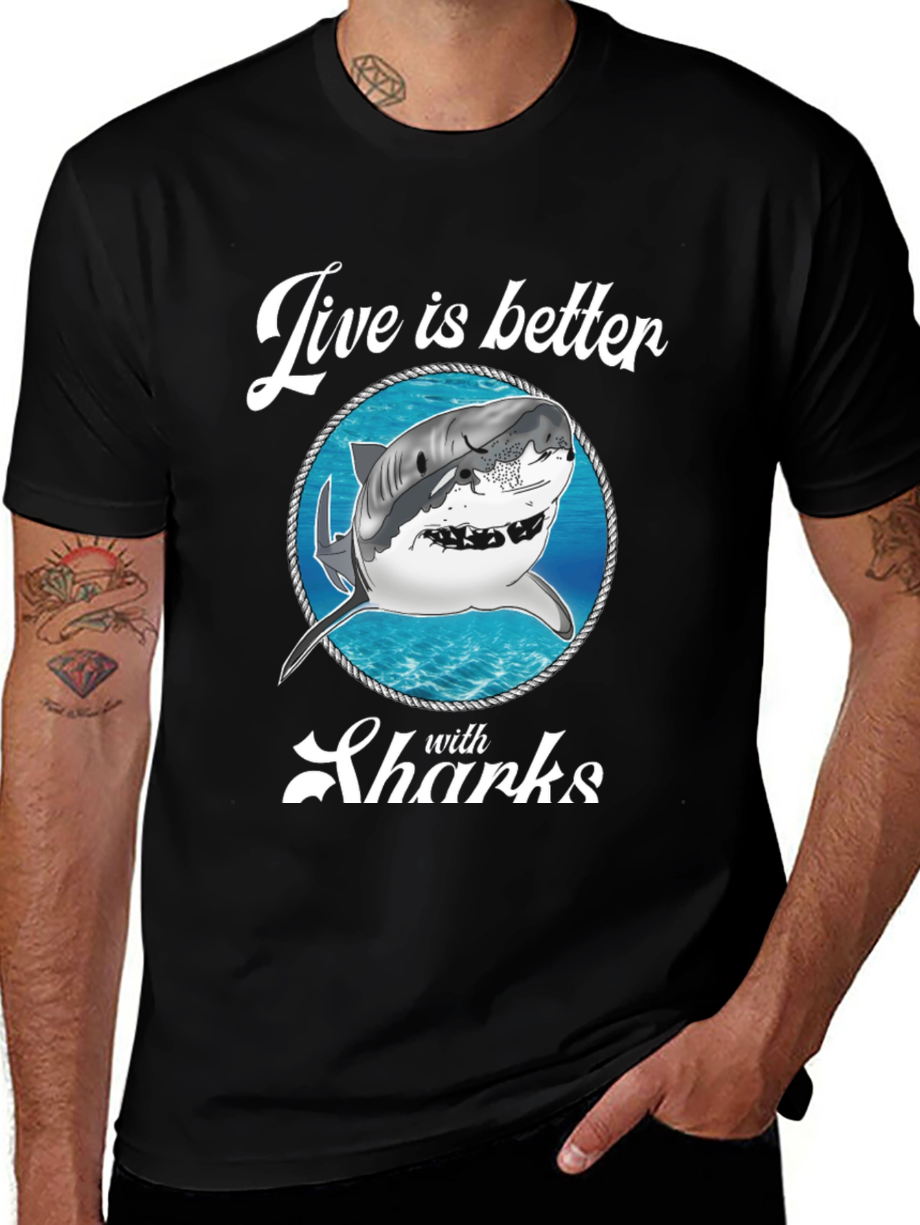 Live is Better with Sharks Graphic Tee