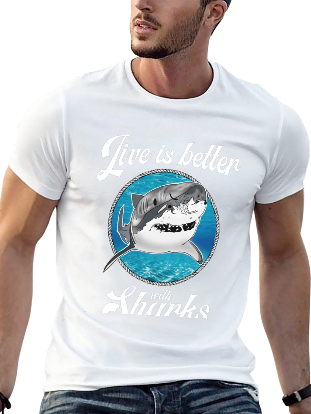Live is Better with Sharks Graphic Tee