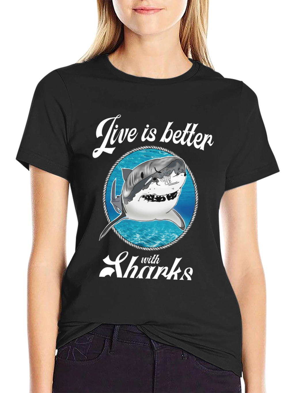 Live is Better with Sharks Graphic Tee