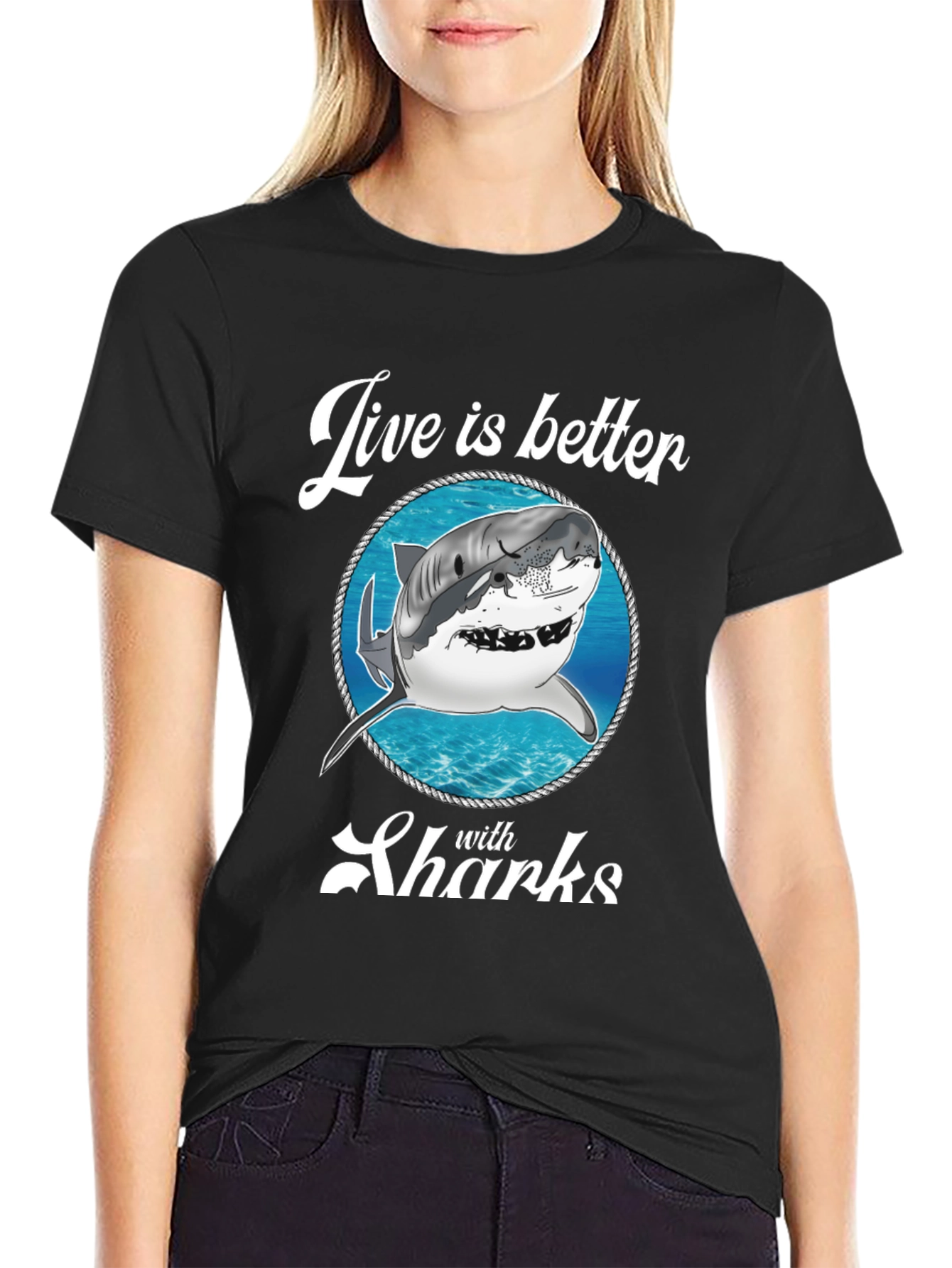 Live is Better with Sharks Graphic Tee
