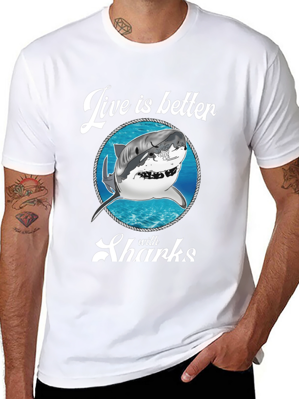 Live is Better with Sharks Graphic Tee