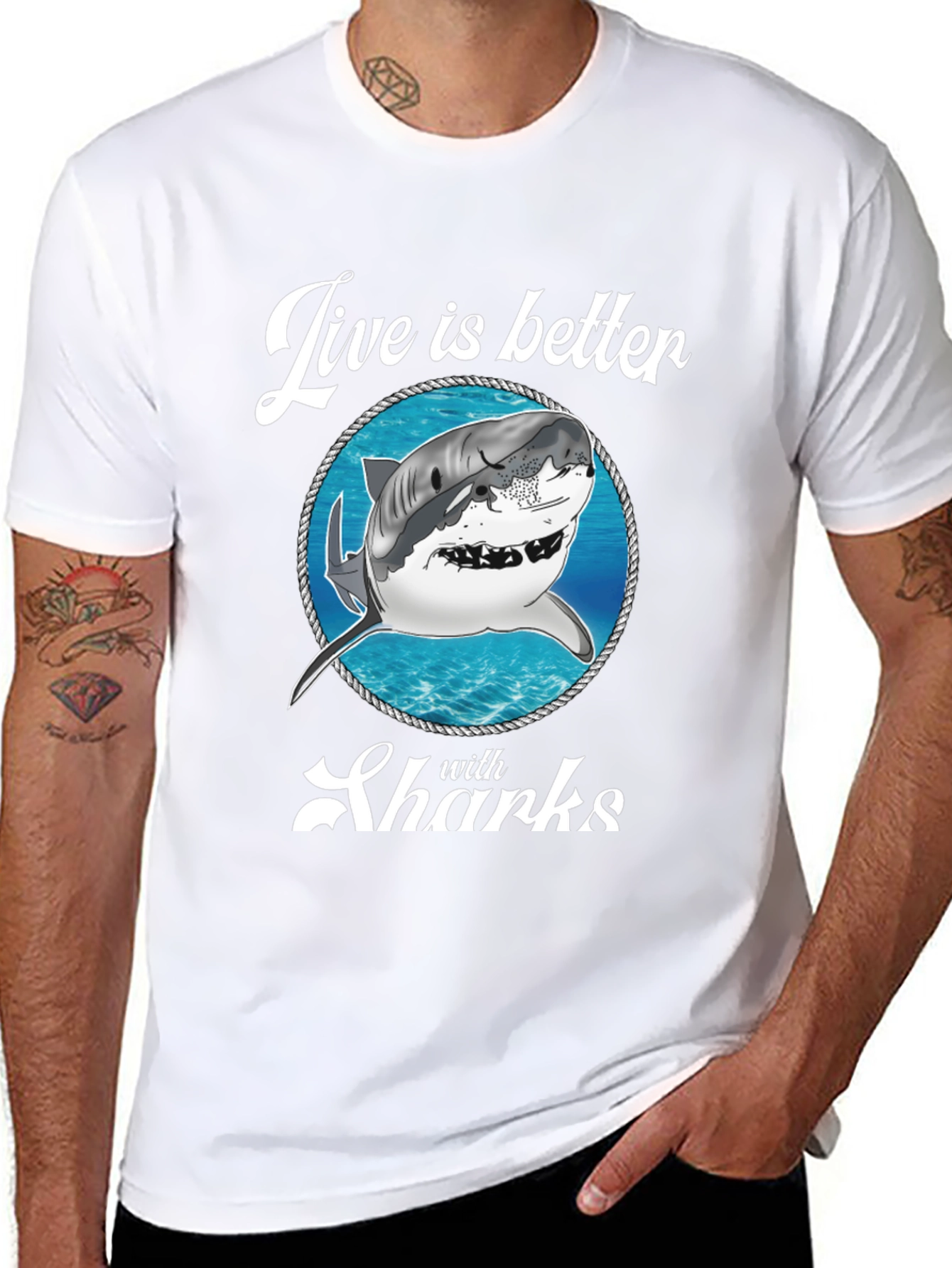 Live is Better with Sharks Graphic Tee