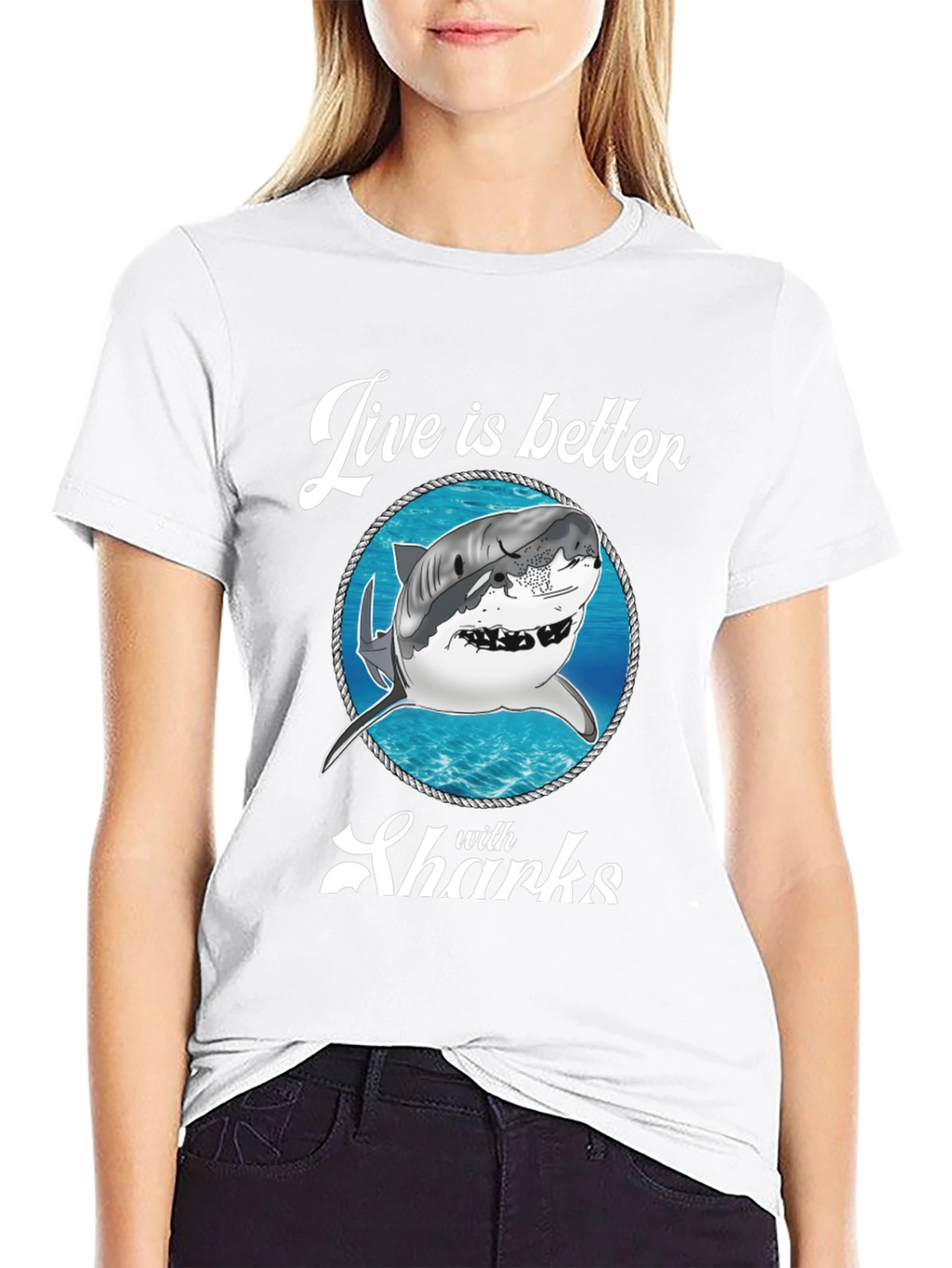 Live is Better with Sharks Graphic Tee