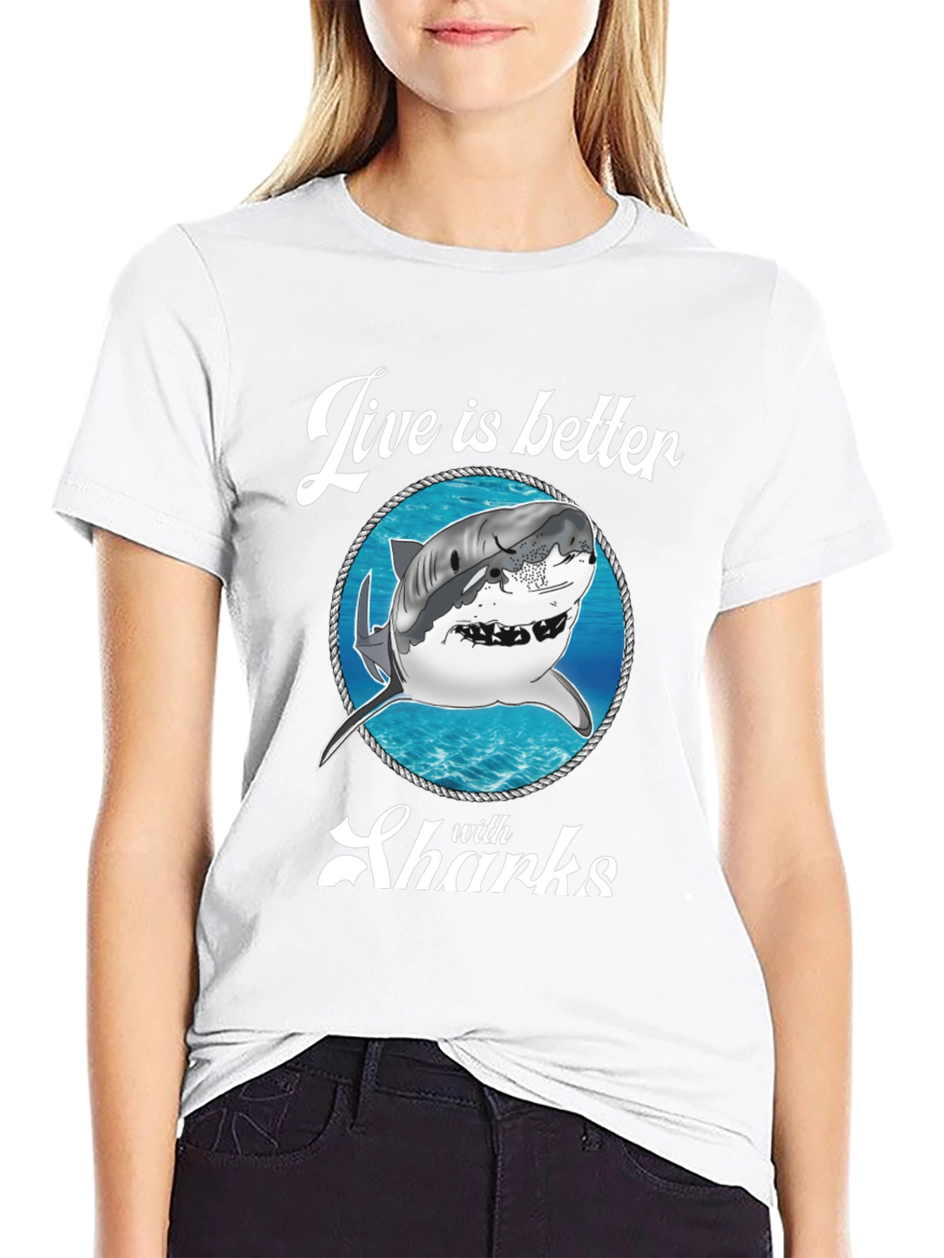 Live is Better with Sharks Graphic Tee