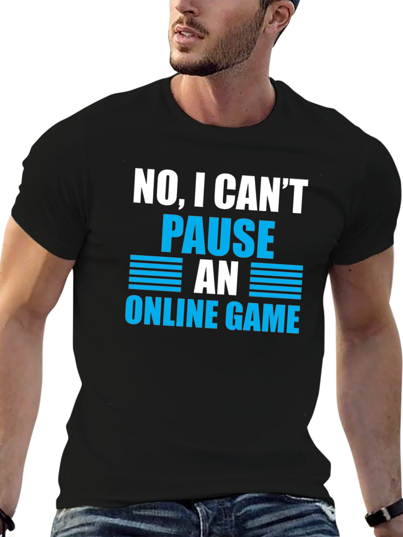 Gamer Humor T-Shirt - Cant Pause Online Game