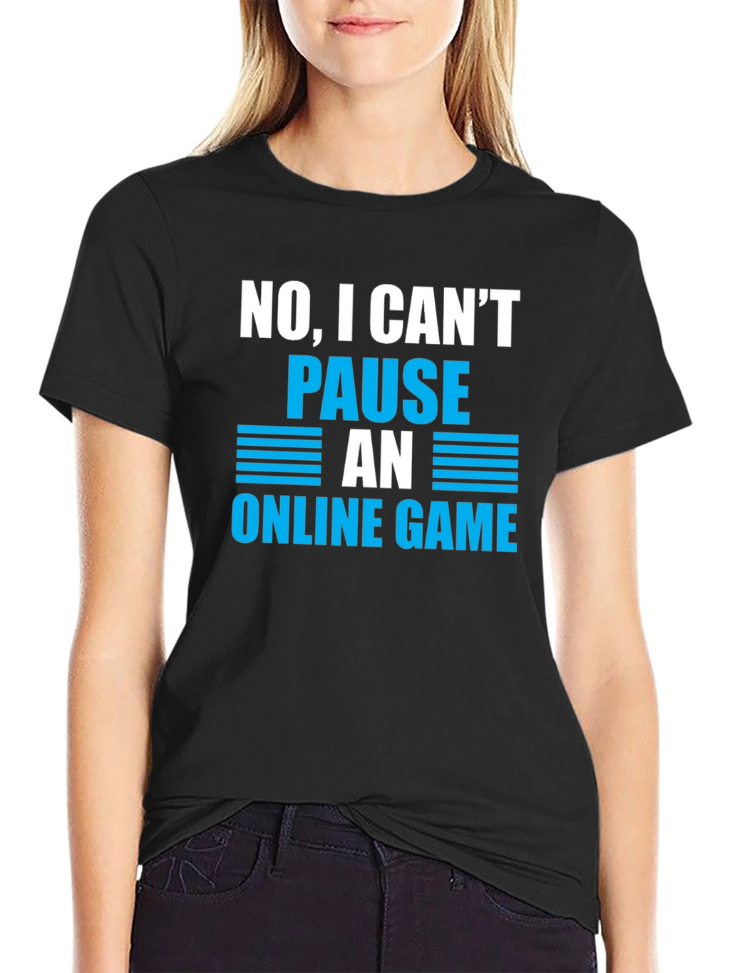 Gamer Humor T-Shirt - Cant Pause Online Game