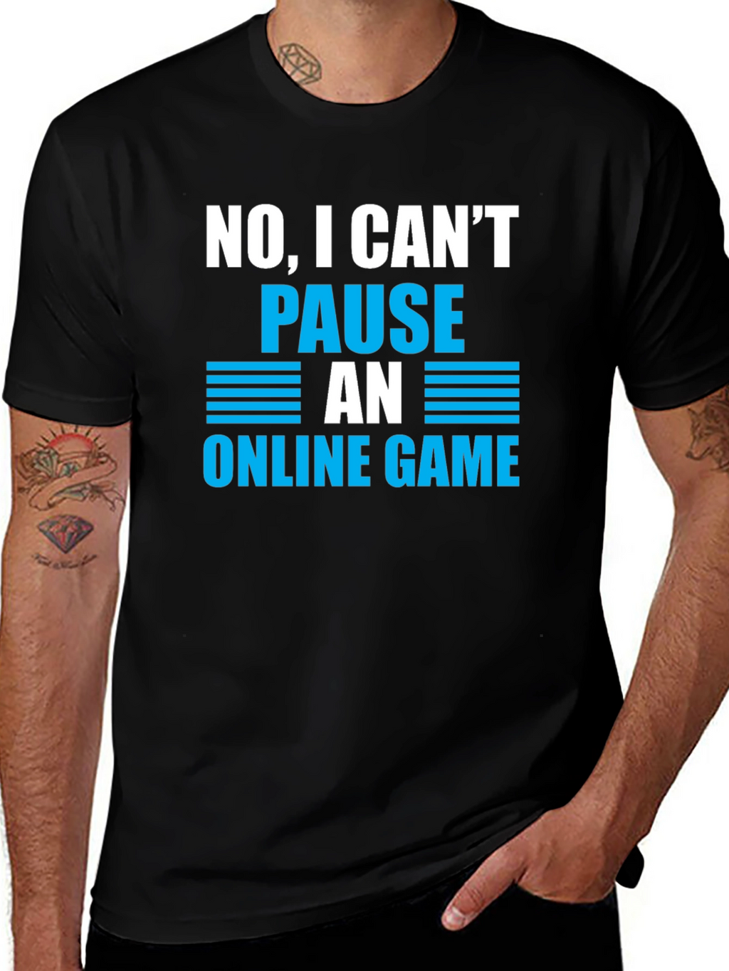 Gamer Humor T-Shirt - Cant Pause Online Game