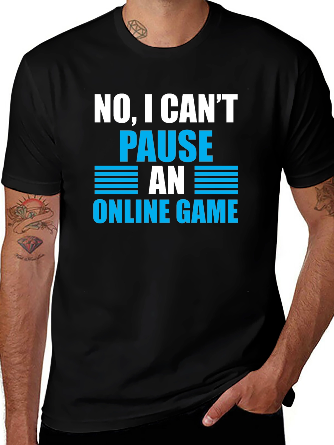 Gamer Humor T-Shirt - Cant Pause Online Game
