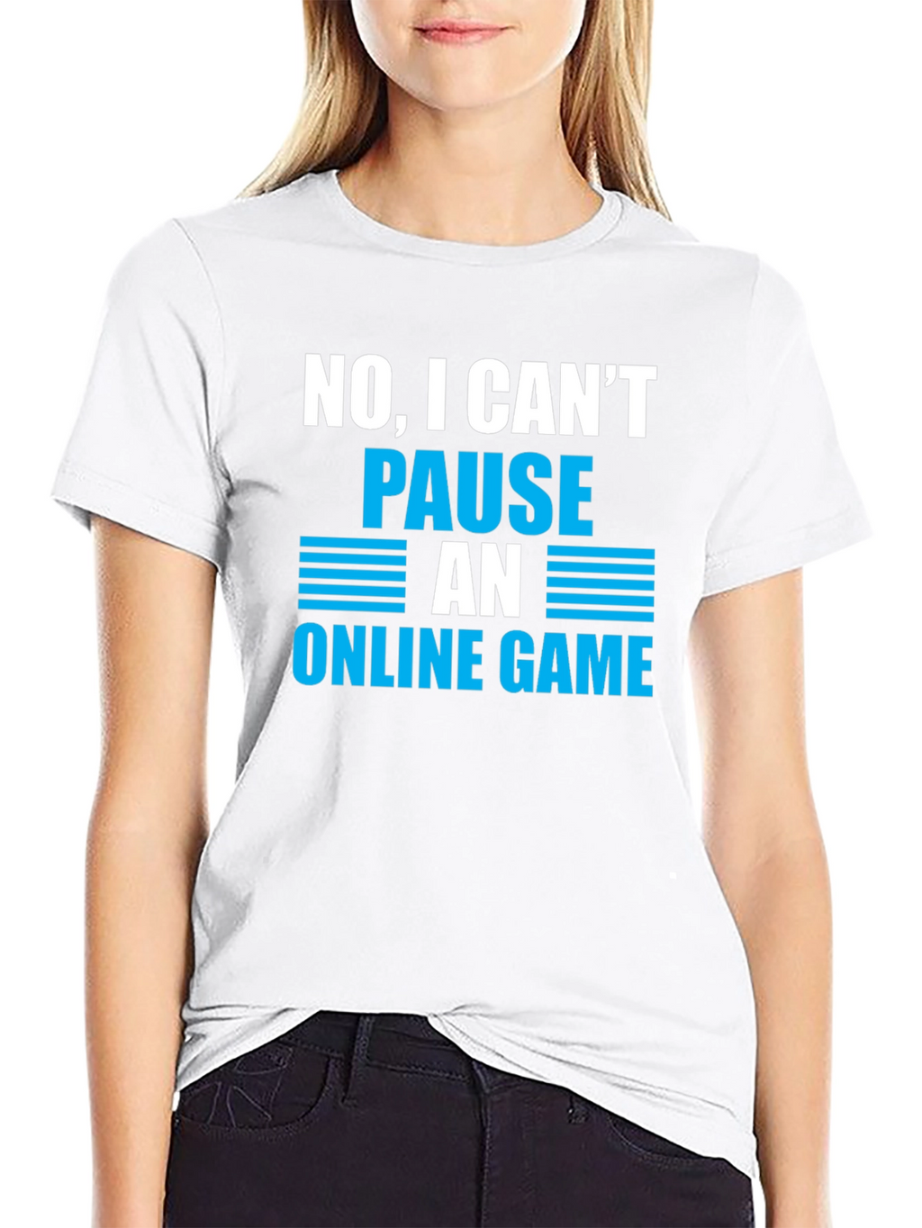 Gamer Humor T-Shirt - Cant Pause Online Game