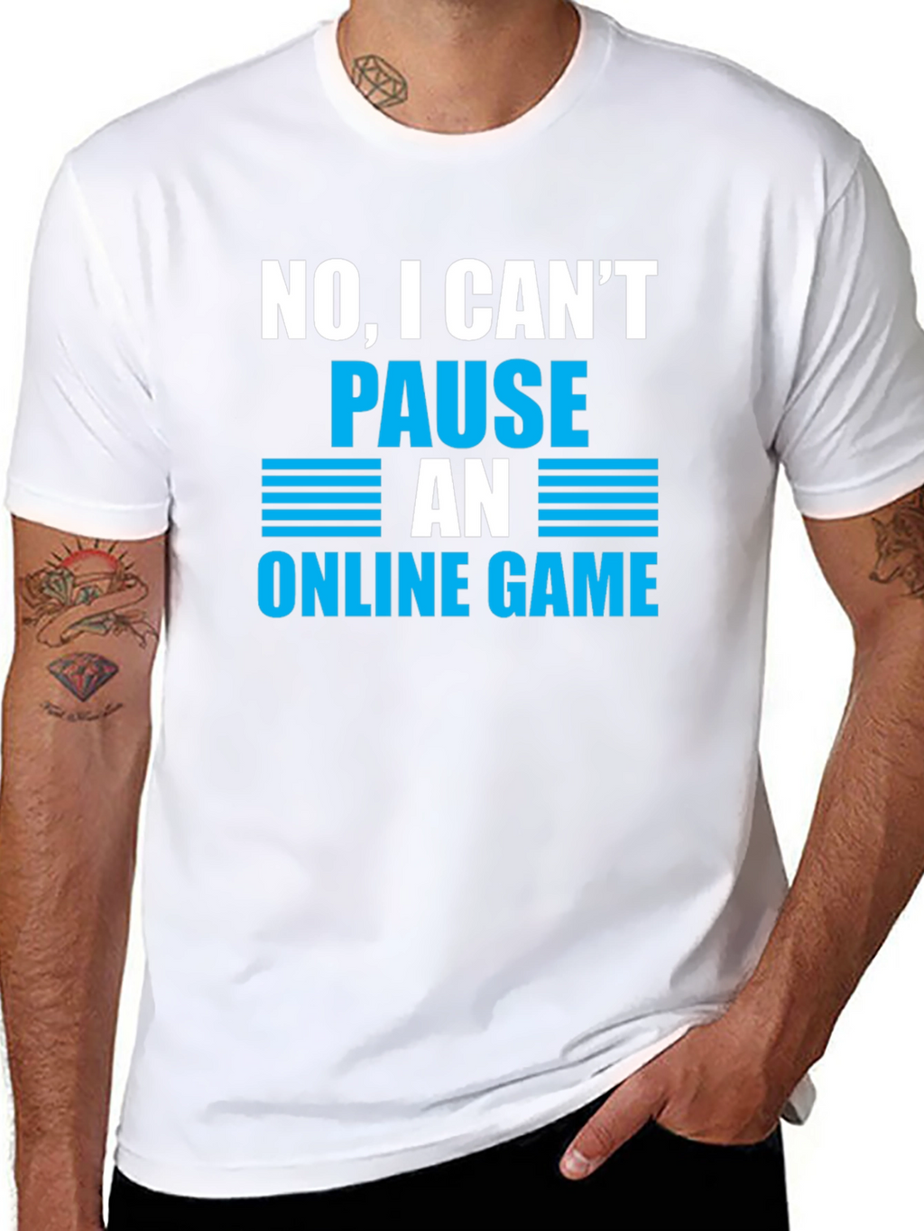 Gamer Humor T-Shirt - Cant Pause Online Game