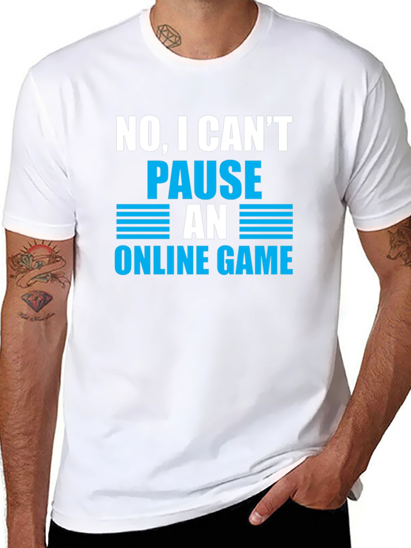 Gamer Humor T-Shirt - Cant Pause Online Game