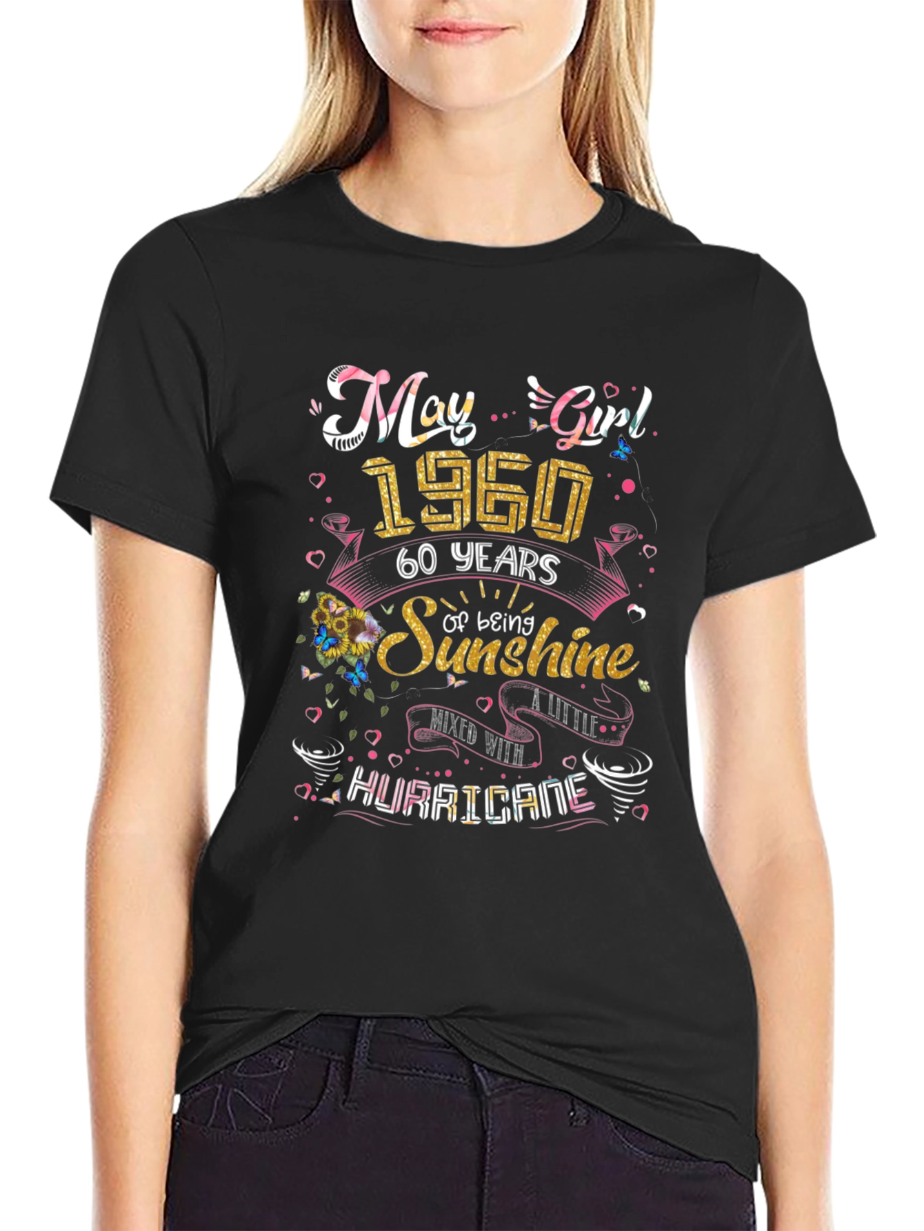 May Girl 1960 T-Shirt - Sunshine & Hurricane 60th Birthday