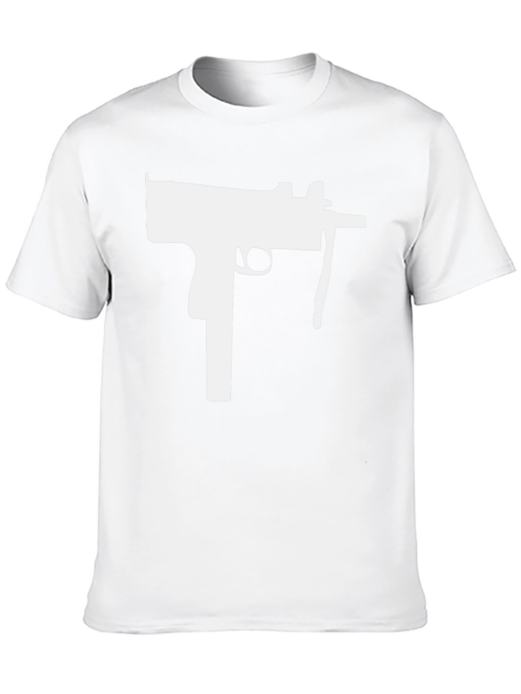 Black T-Shirt with White Gun Graphic