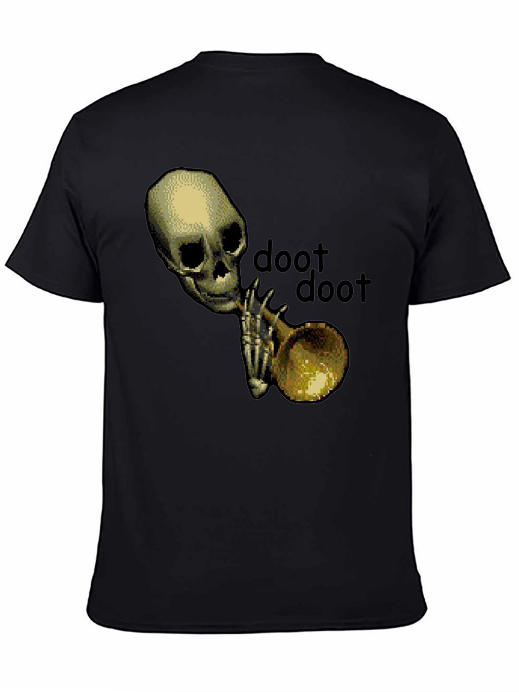 Doot Doot Skeleton Trumpet Graphic T-Shirt