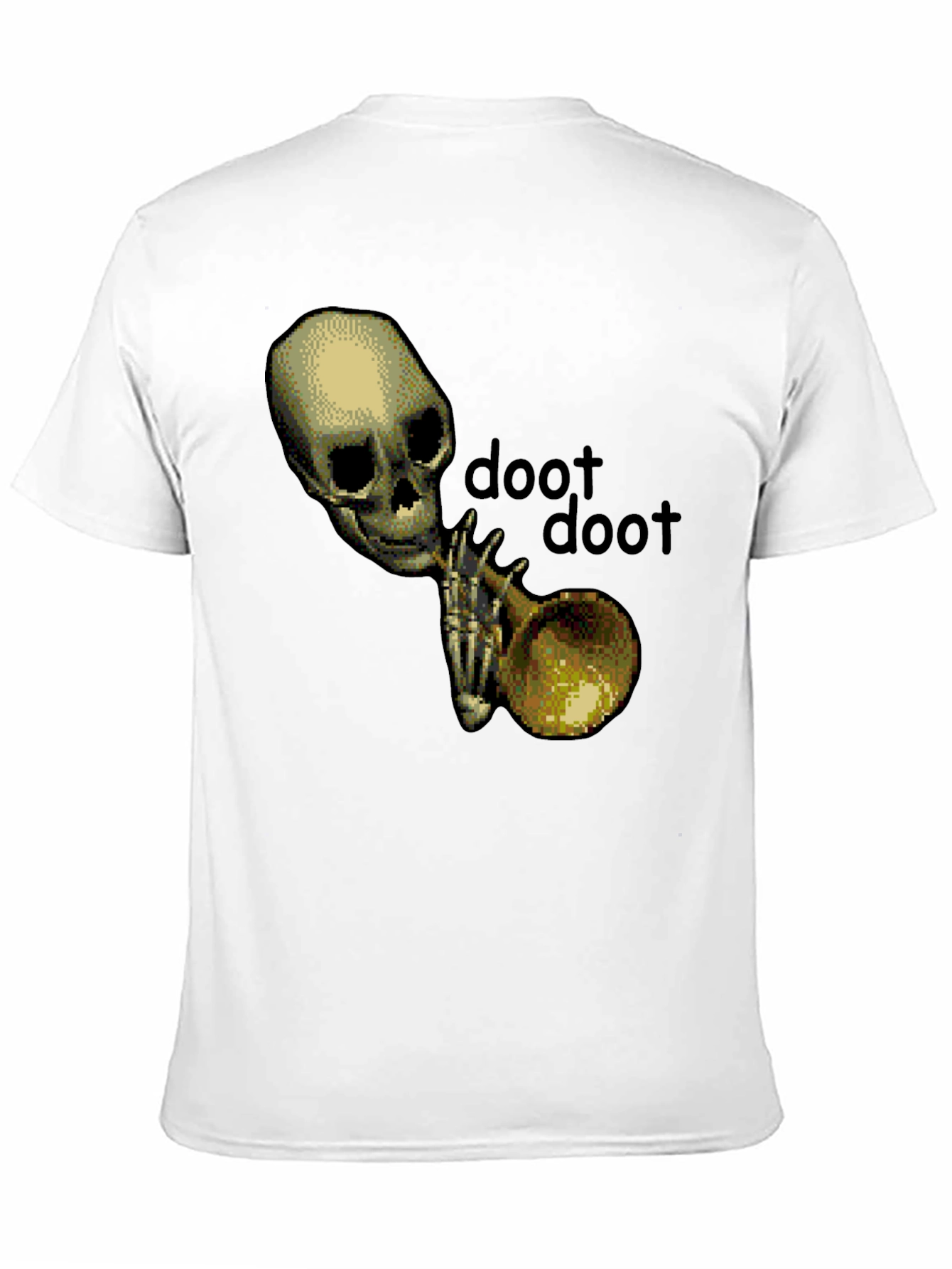 Doot Doot Skeleton Trumpet Graphic T-Shirt