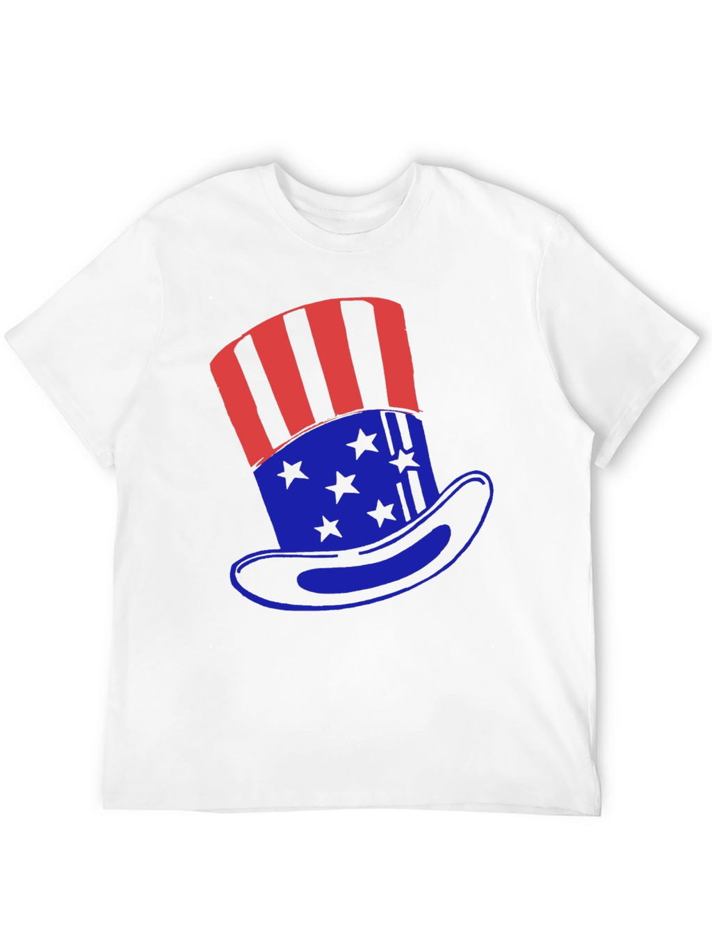 Patriotic Uncle Sam Hat Graphic T-Shirt