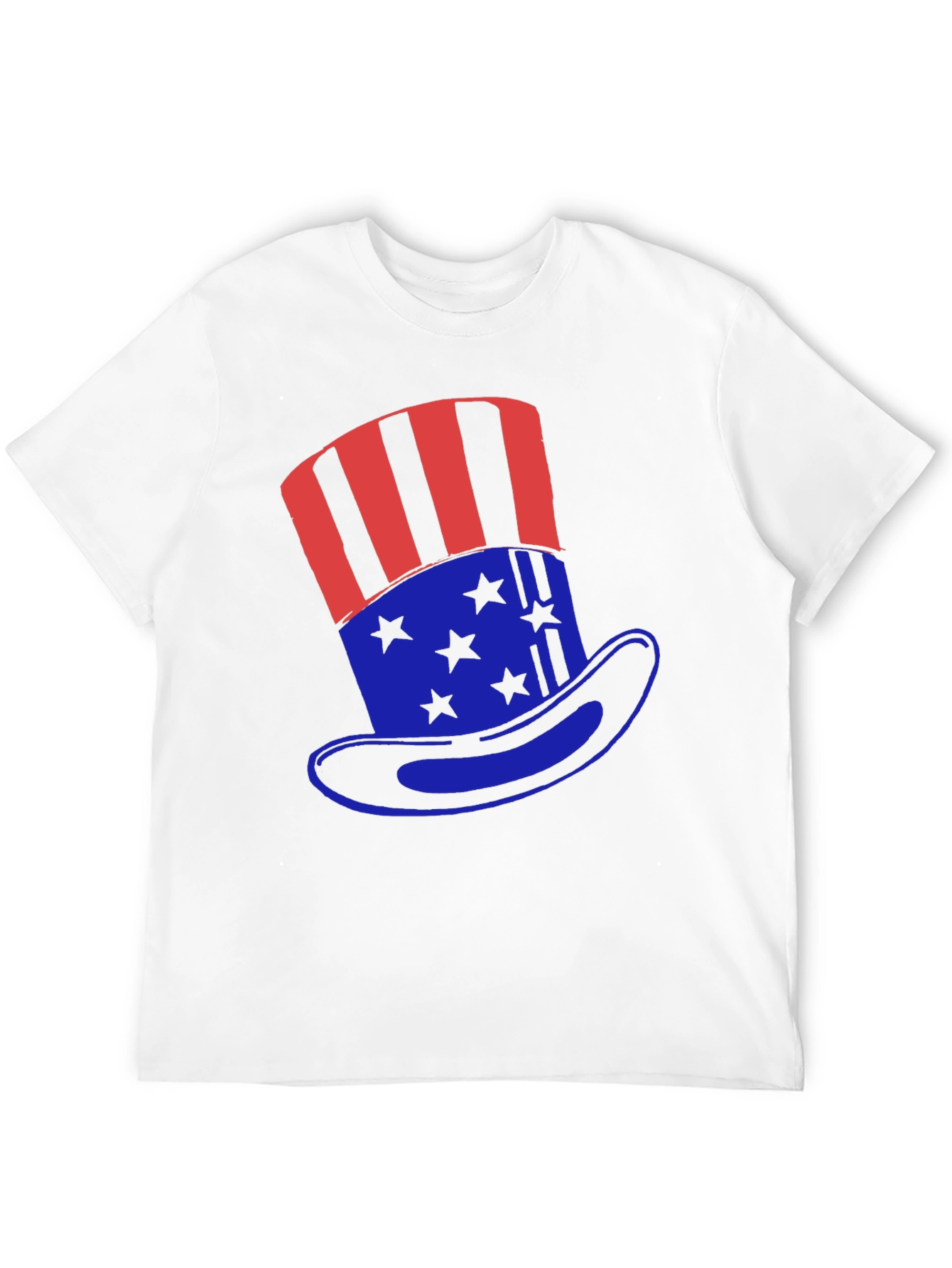 Patriotic Uncle Sam Hat Graphic T-Shirt