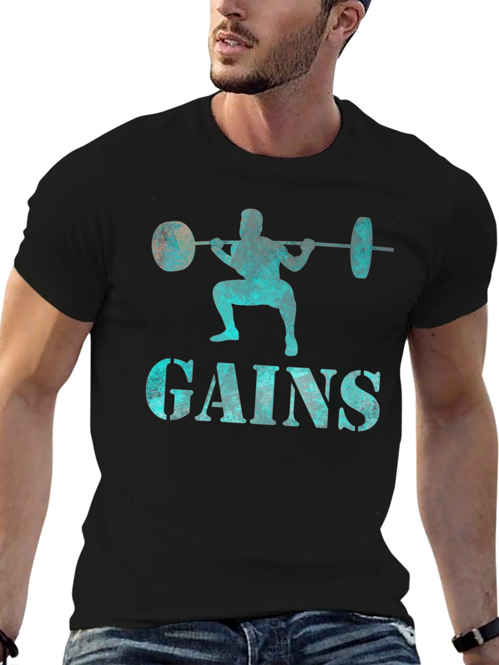 Gains Weightlifting Graphic T-Shirt