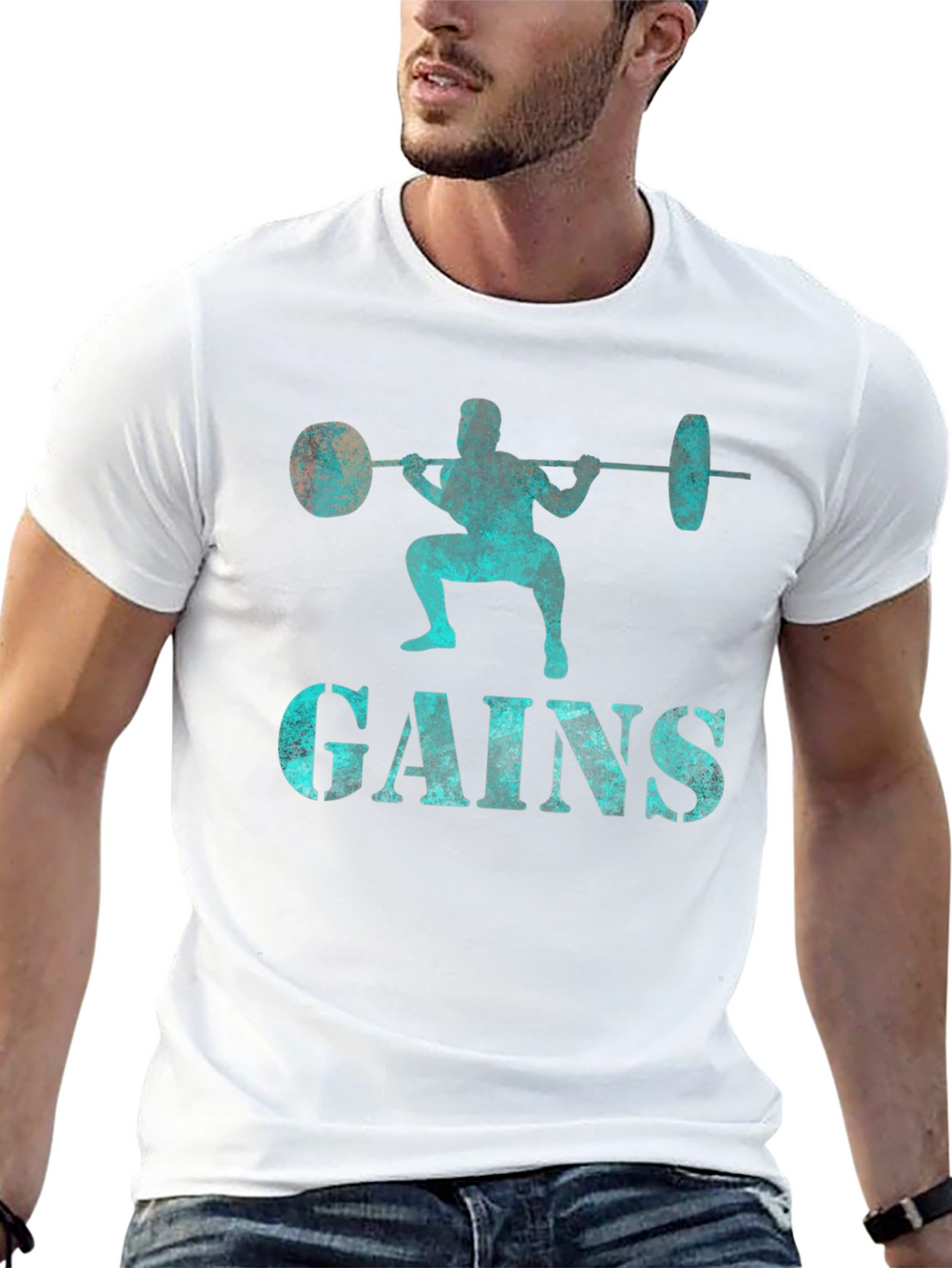 Gains Weightlifting Graphic T-Shirt